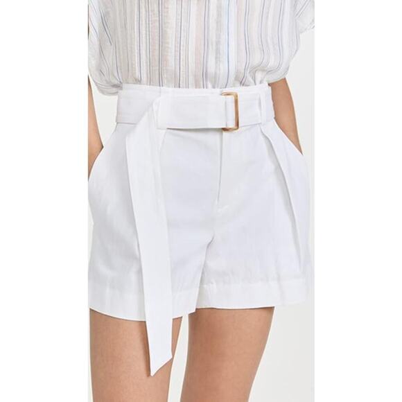 Vince Belted Twill Short Optic White Size 8 - Picture 1 of 10